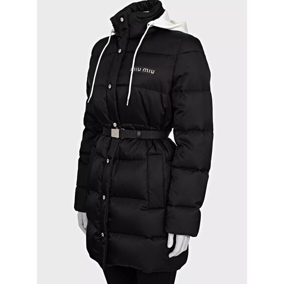 Miu Miu Black Gabardine Oversized Puffer Jacket IT 40/S - Picture 2 of 4